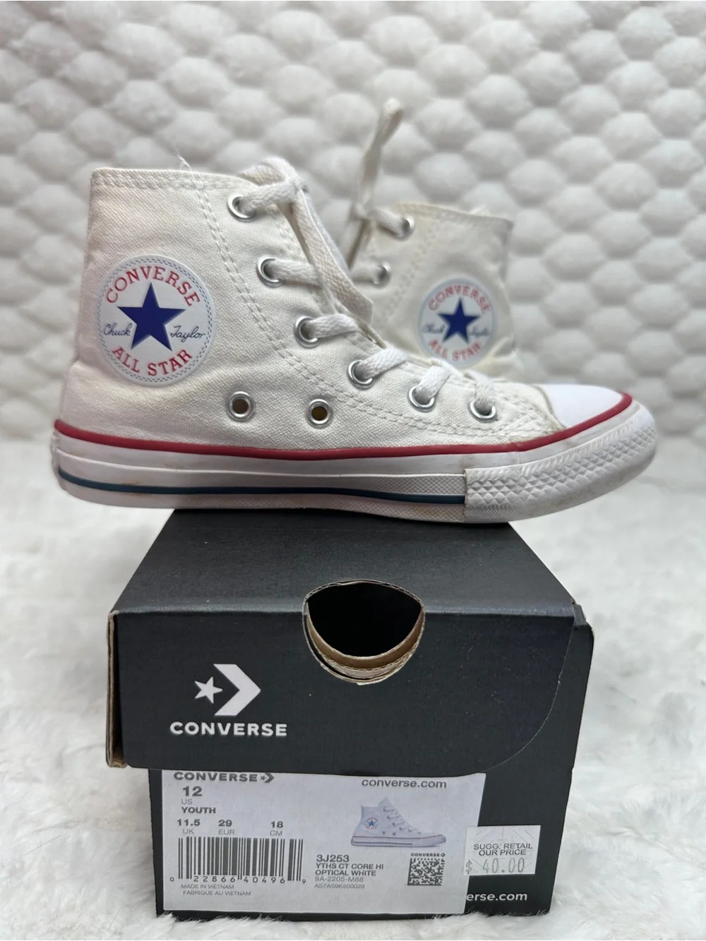 Converse Classic White High-Top Sneakers Size 12